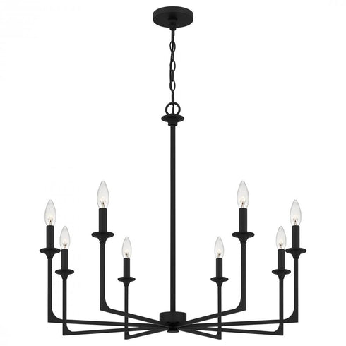 Quoizel 8 Light Prescott Chandelier Model: PRC5032MBK