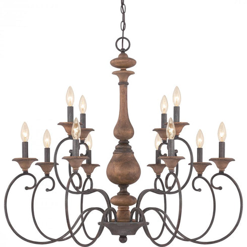 Quoizel 12 Light Auburn Chandelier Model: ABN5012RK