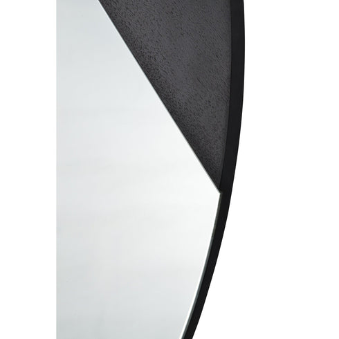 Renwil Aver Round Mirror With A Black Veneer Frame Model: MT2255