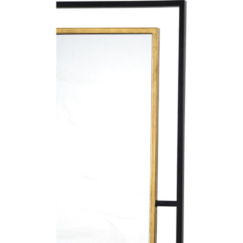 Renwil Gray Rectangle Mirror With A Blackantique Model: MT2244