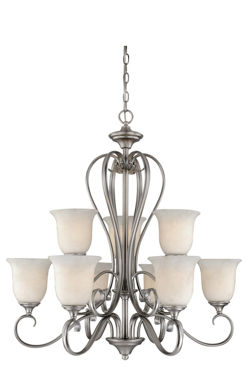 RV-CHU009AP Vaxcel Riviera 9L Chandelier Antique Pewter
