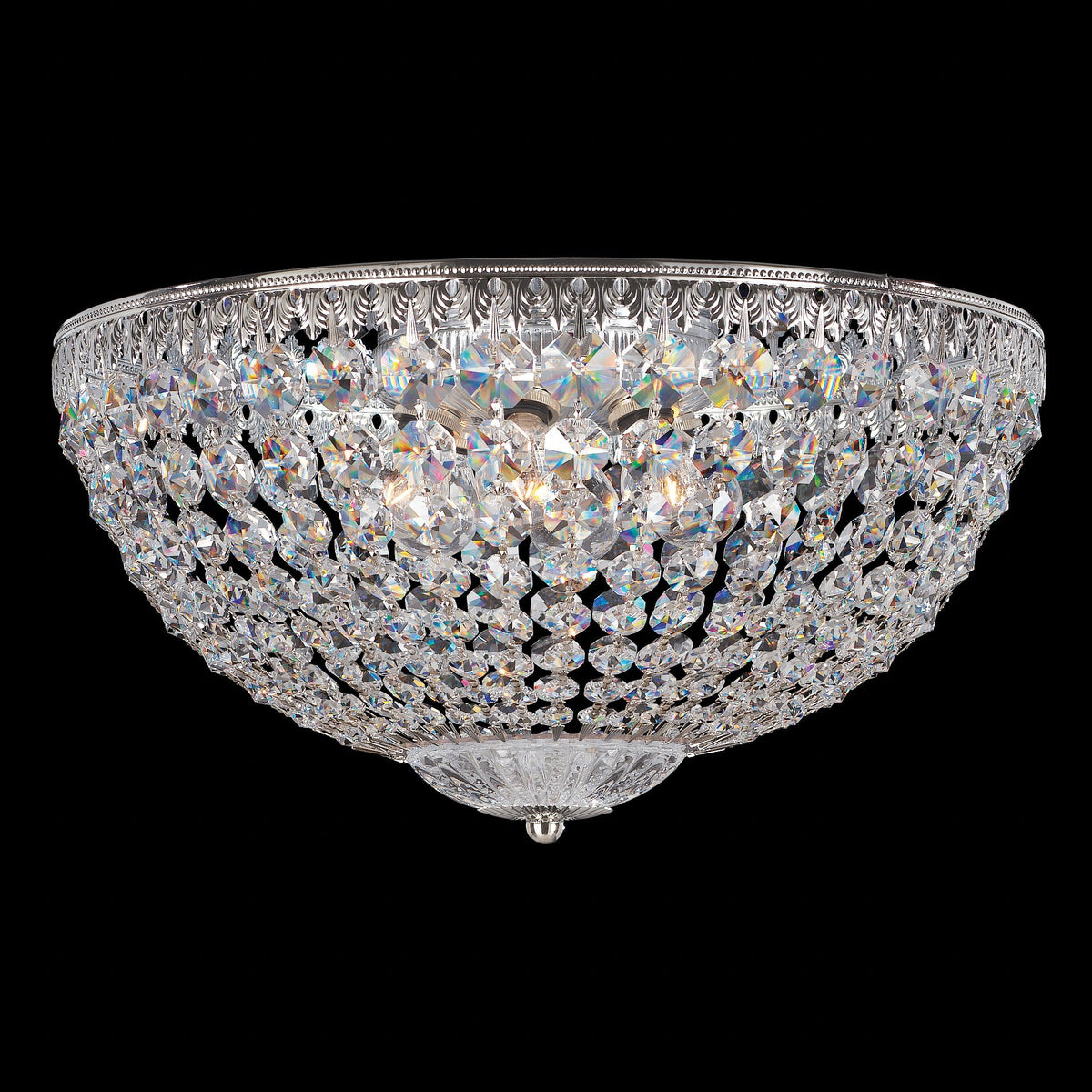 Petit Crystal 5 Light 120V Flush Mount in Aurelia with Clear Radiance Crystal