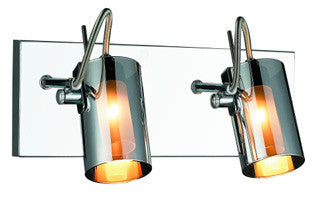 Silhouette Collection Two Light Contemporary Chrome Wall Fixture
