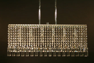 Six Light Contemporary Crystal Island Chandelier
