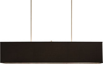 Six Light Pendant Chandelier with Black Textured Linen Shade
