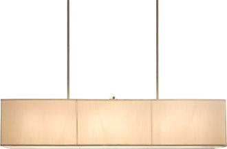 Six Light Pendant Chandelier with White Textured Linen Shade