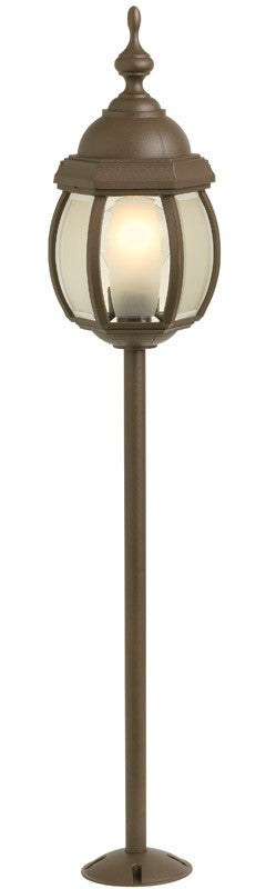 Snoc Cast Aluminum Path Light With Frosted Glass Panels (clear Beveled Edges) Model:0215 LV