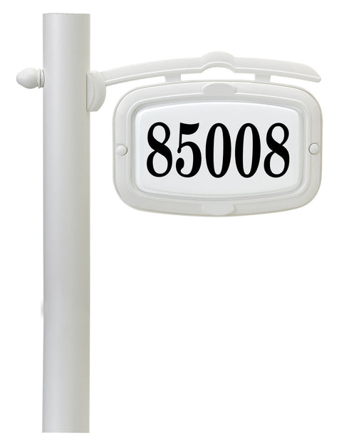 Snoc Essentials 85008WH Essentiel Collection Small Pole-Mounted House Number Plate Model: 85008