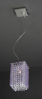 Spectrum Collection Clear & Amethyst Purple Crystal Square Pendant
