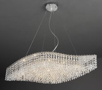 Spectrum Collection Nine Light Clear Crystal Wave Pendant Chandelier