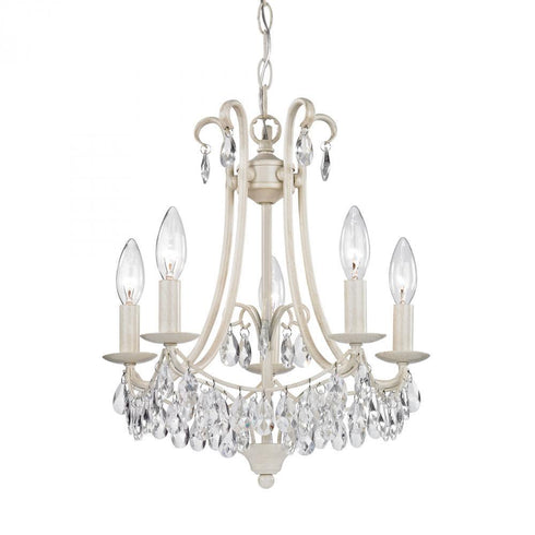Elk (Sterling) 122-021 Mini Victorian 5 Light Mini Chandelier In Antique Cream And Clear