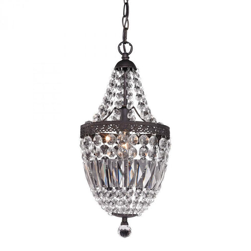 Elk (Sterling) 122-026 Morley Mini Chandelier In Dark Bronze And Clear