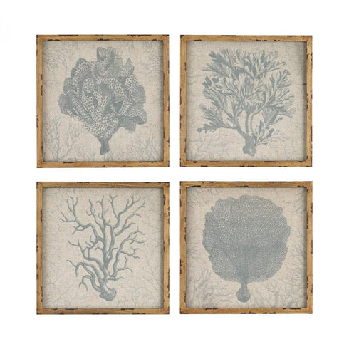 Elk (Sterling) 3138-241/S4 Vieques Island Coral Prints On Linen