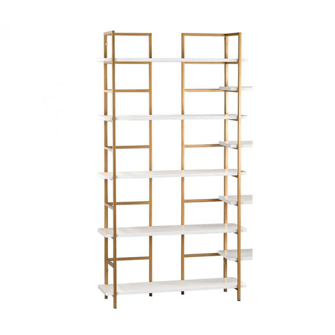 Elk (Sterling) 351-10204 Kline White And Gold Shelving Unit