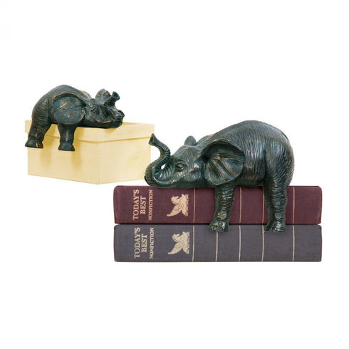 Elk (Sterling) 4-8527172 Sprawling Elephants Statues - Set Of 2