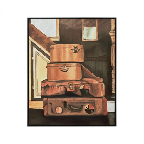 Sterling 7011-1188 Handpainted Wall Art Leather Luggage