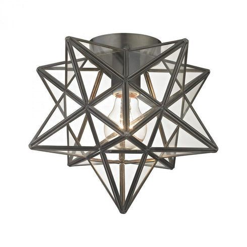 Elk (Sterling) Moravian Star Flush Mount Bronze With Clear Model: 1145-005