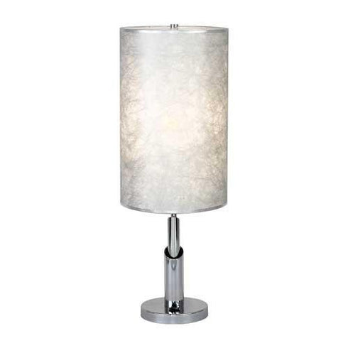 T303-8-CM Chrome Table Lamp with Chrome Rimmed Shade