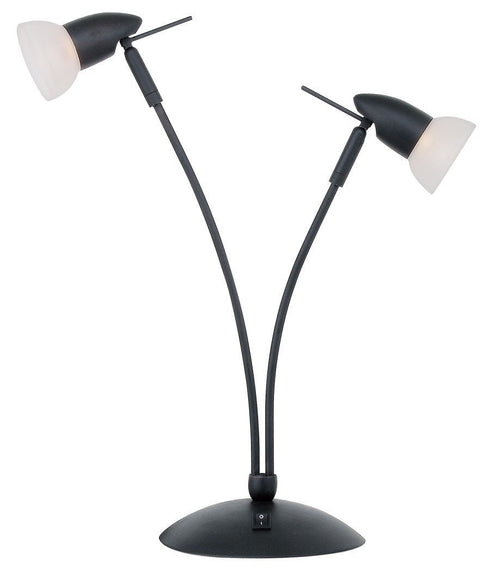 T44-2-117 2-Light Dark Chocolate Halogen Table Lamp