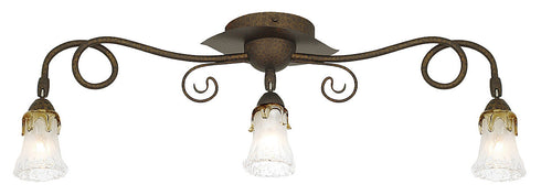 TK126-3-109 3-Light Flower Glass Ceiling Track Fixture