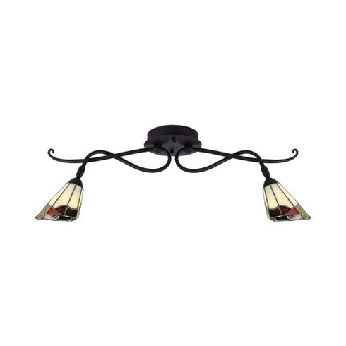 TK139-2-47 Halifax Collection 2-Light Tiffany Glass Ceiling Track Fixture
