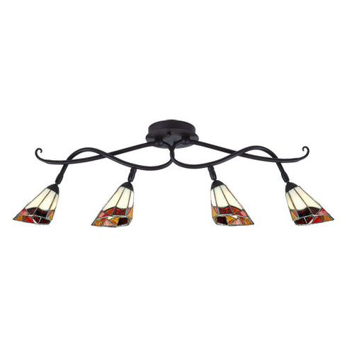 TK139-4-47 Halifax Collection 4-Light Tiffany Glass Ceiling Track Fixture