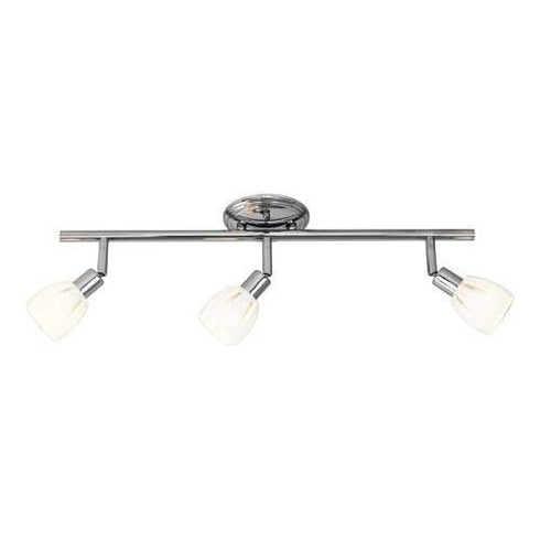 TK318-3-CM 3-Light Chrome Ceiling Track with Glass Shades