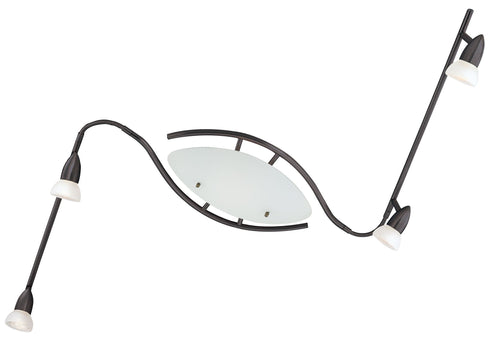 TK44-14-117 4-Light Dark Chocolate Ceiling Track Fixture