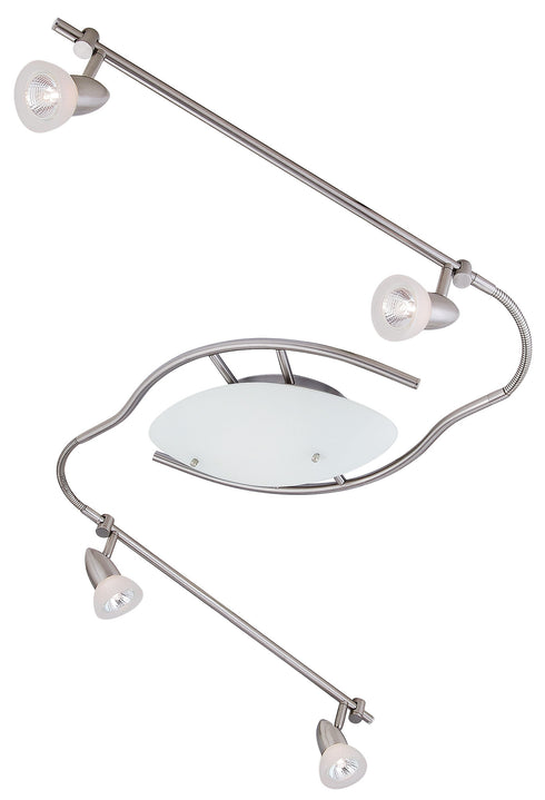 TK44-14-SCH 4-Light Satin Chrome Ceiling Track Fixture