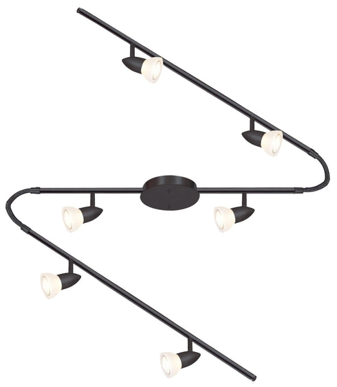TK44-16-117 6-Light Dark Chocolate Adjustable Ceiling Track Fixture