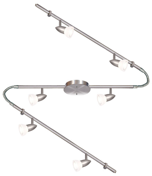 TK44-16-SCH 6-Light Satin Chrome Adjustable Ceiling Track Fixture