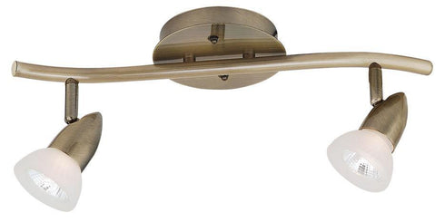 TK44-2-AB 2-Light Antique Brass Ceiling Track Wave Fixture