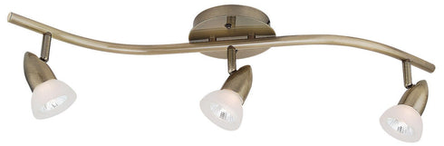 TK44-3-AB 3-Light Antique Brass Ceiling Track Wave Fixture