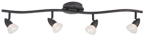 TK44-4-117 4-Light Dark Chocolate Ceiling Track Wave Fixture