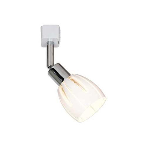TR318-CM Chrome Track Head with Glass Shade