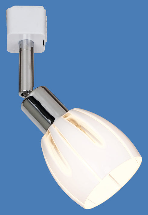 TR318-CM Chrome Track Head with Glass Shade