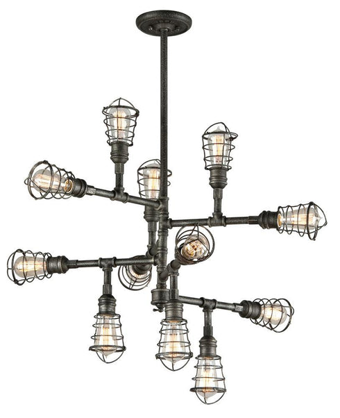 Troy Conduit 12 Light Chandelier Large Model: F3817