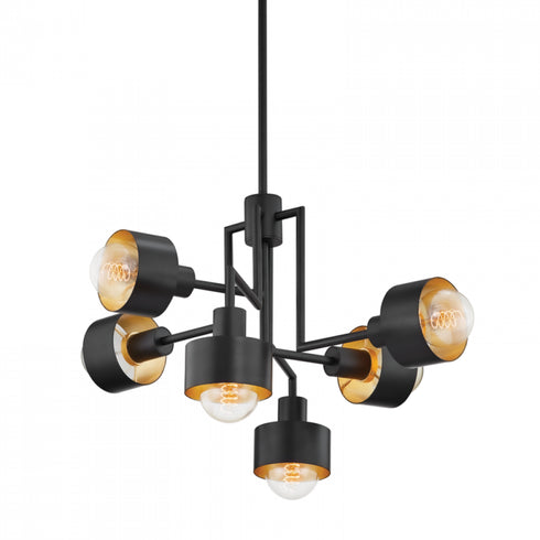 Troy North 6 Light Chandelier Model: F8726-SBK/GL