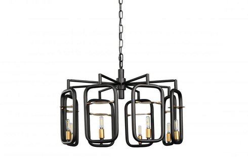 Varaluz Bar None 8 Light Chandelier Aged Gol Rustic Model: 327C08AGRB