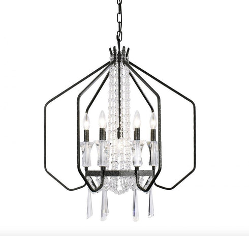 Varaluz Barcelona 7 Light Crystal Pendant Onyx Model: 270P07OX