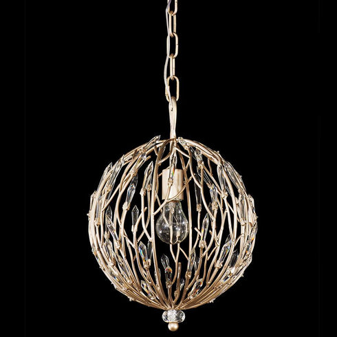 Varaluz Bask 1 Light Crystal Orb Pendant Gold Dust Model: 272P01GD