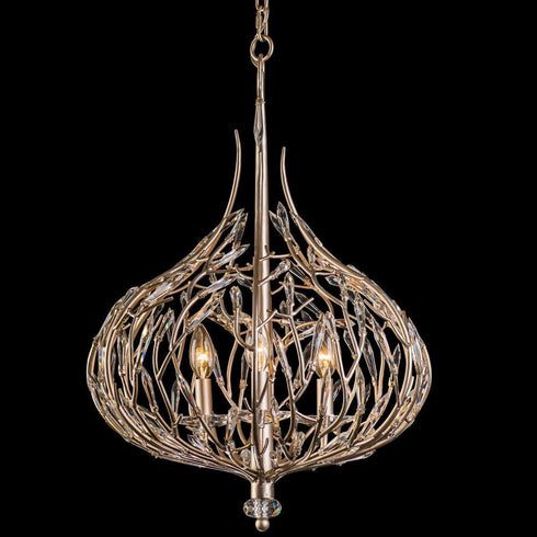 Varaluz Bask 3 Light Crystal Pendant Gold Dust Model: 271P03GD