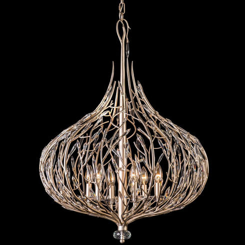 Varaluz Bask 6 Light Crystal Pendant Gold Dust Model: 271P06GD