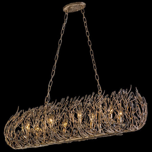 Varaluz Bask 8 Light Crystal Linear Pendant Gold Model: 271N08GD