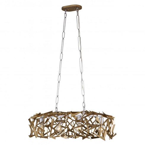 Varaluz Bermuda 4 Light Linear Pendant Silve Model: 286N04SICM