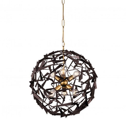 Varaluz Bermuda 6 Light Orb Antique Gol Rustic Model: 286C06AGRB