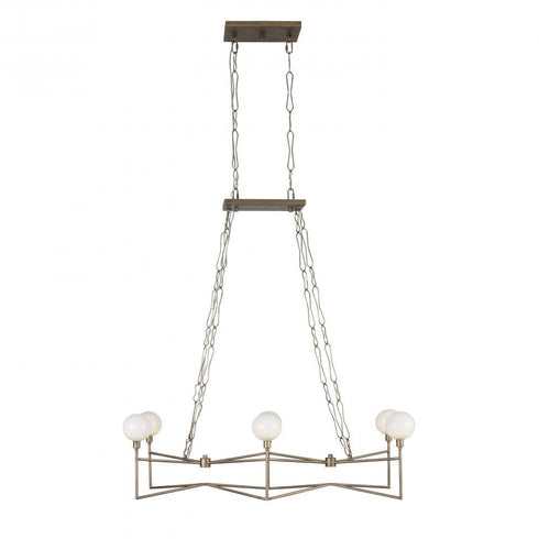 Varaluz Bodie 6 Light Linear Pendant With Glossy Opal Model: 314N06HG