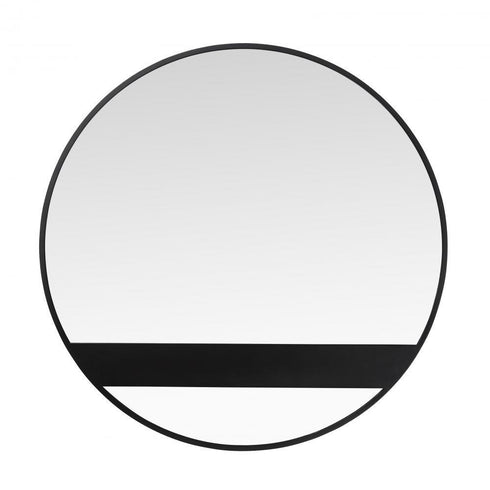 Varaluz Cadet 30 In Round Accent Mirror In Black Model: 4DMI0115