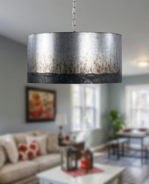 Varaluz Cannery 4 Light Drum Pendant Ombre Model: 323P04OG