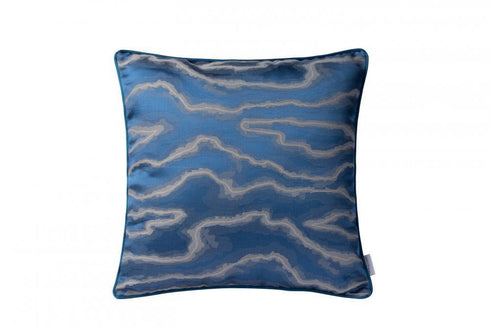 Varaluz Casa Blue And Silver Fluid Square Throw Pillow Model: 426A10